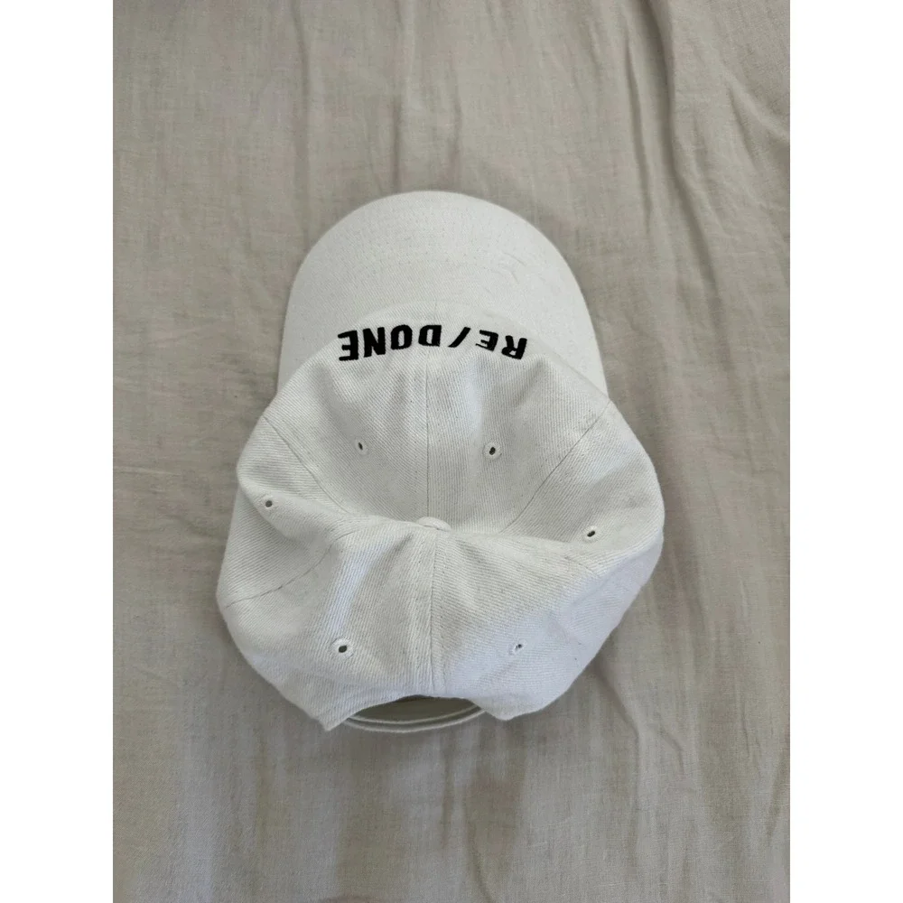 RE/DONE White Baseball Cap Embroidered Logo Adjustable Hat *Flaw*